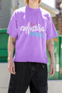 Urbaxo Adventure Oversized Lavender T-Shirt – Front view showcasing vibrant outdoor-themed graphic on soft cotton fabric