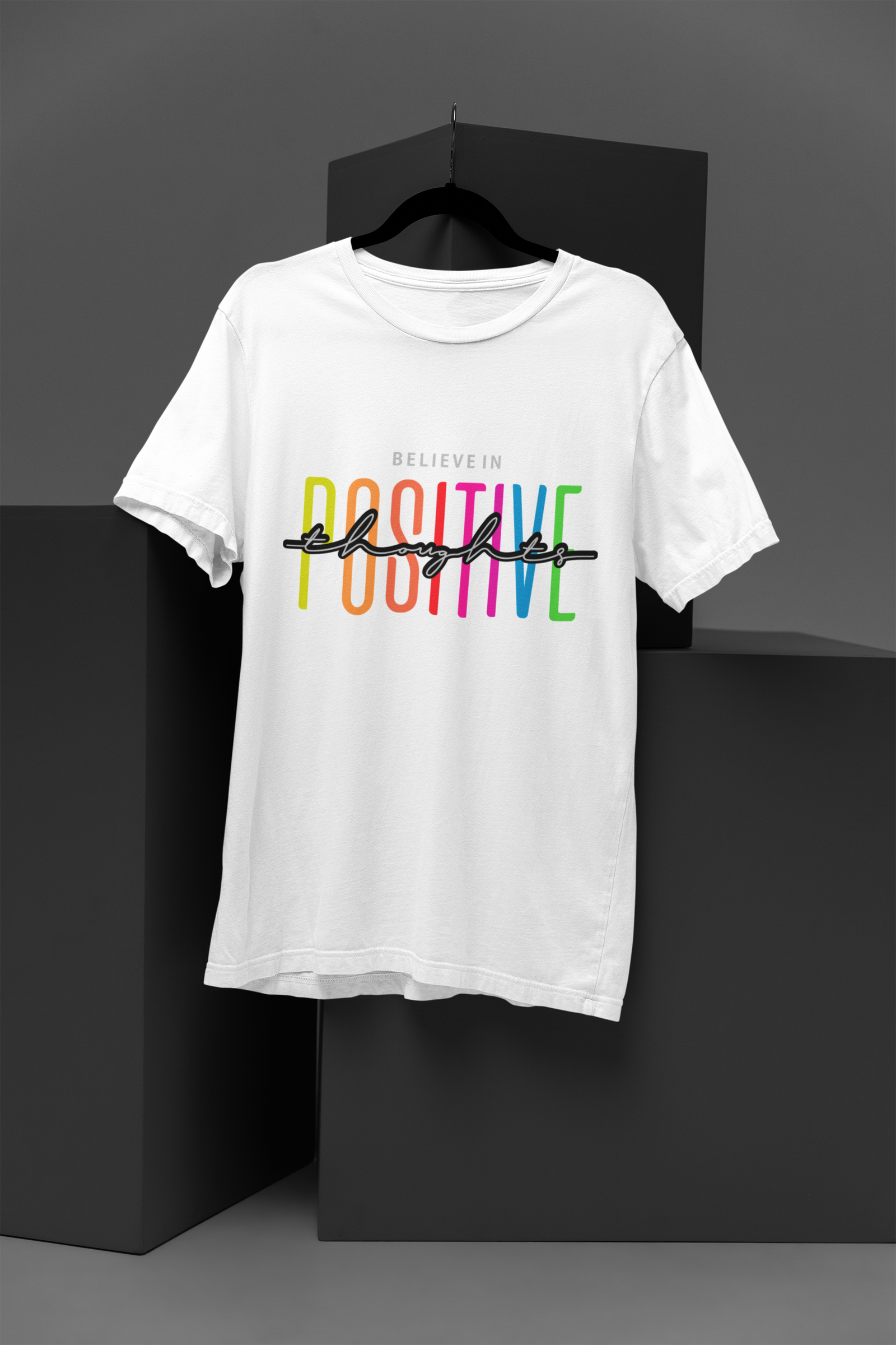 Urbaxo oversized shirt with inspirational Believe In Positive quote