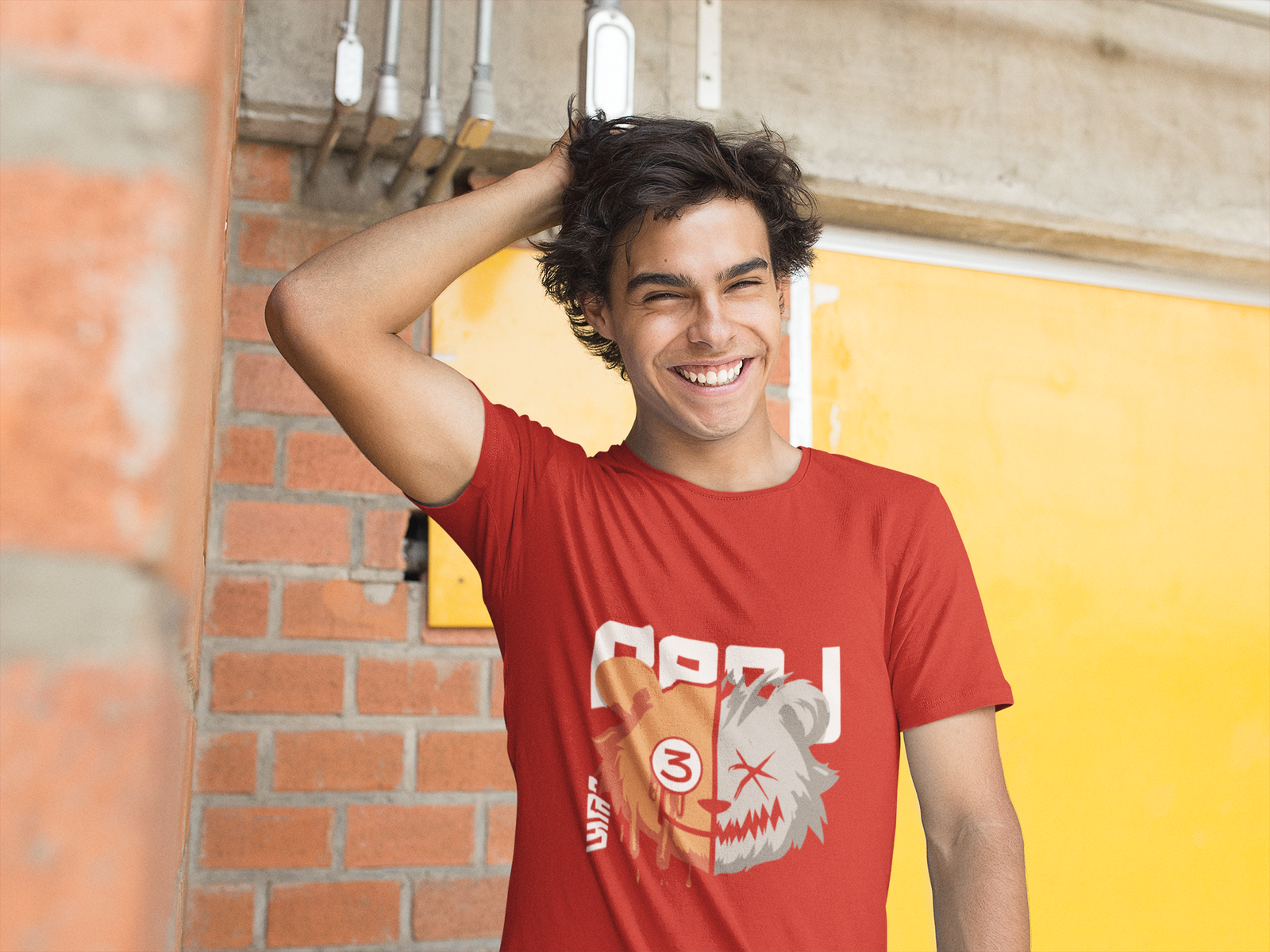 Urbaxo Mad Bear T-shirt featuring a bold bear graphic on a classic regular fit silhouette, made from soft cotton for all-day comfort
