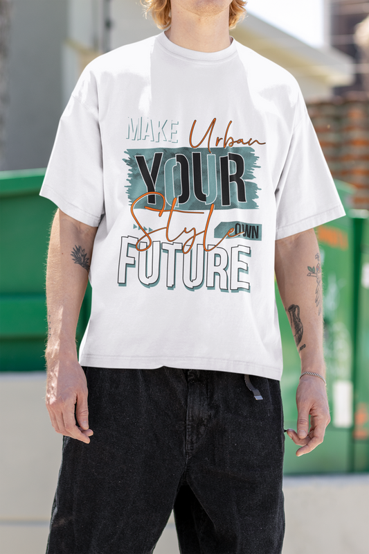Casual oversized tee by Urbaxo with empowering Make Your Own Future message