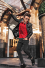 Men’s red graphic t-shirt with “Crazy Idea” design, regular fit cotton tee by Urbaxo, ideal for casual outfits