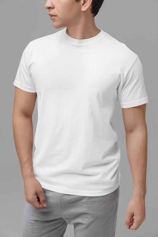 Classic solid white t-shirt for men and women - comfortable, versatile, and timeless.