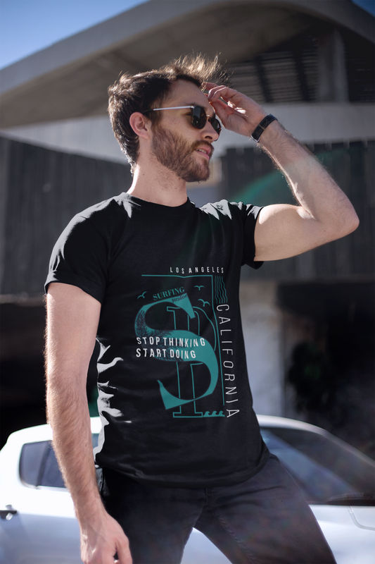 The TUY 'California' Regular Fit T-shirt in Black from Urbaxo captures easygoing California cool with a versatile fit and timeless look