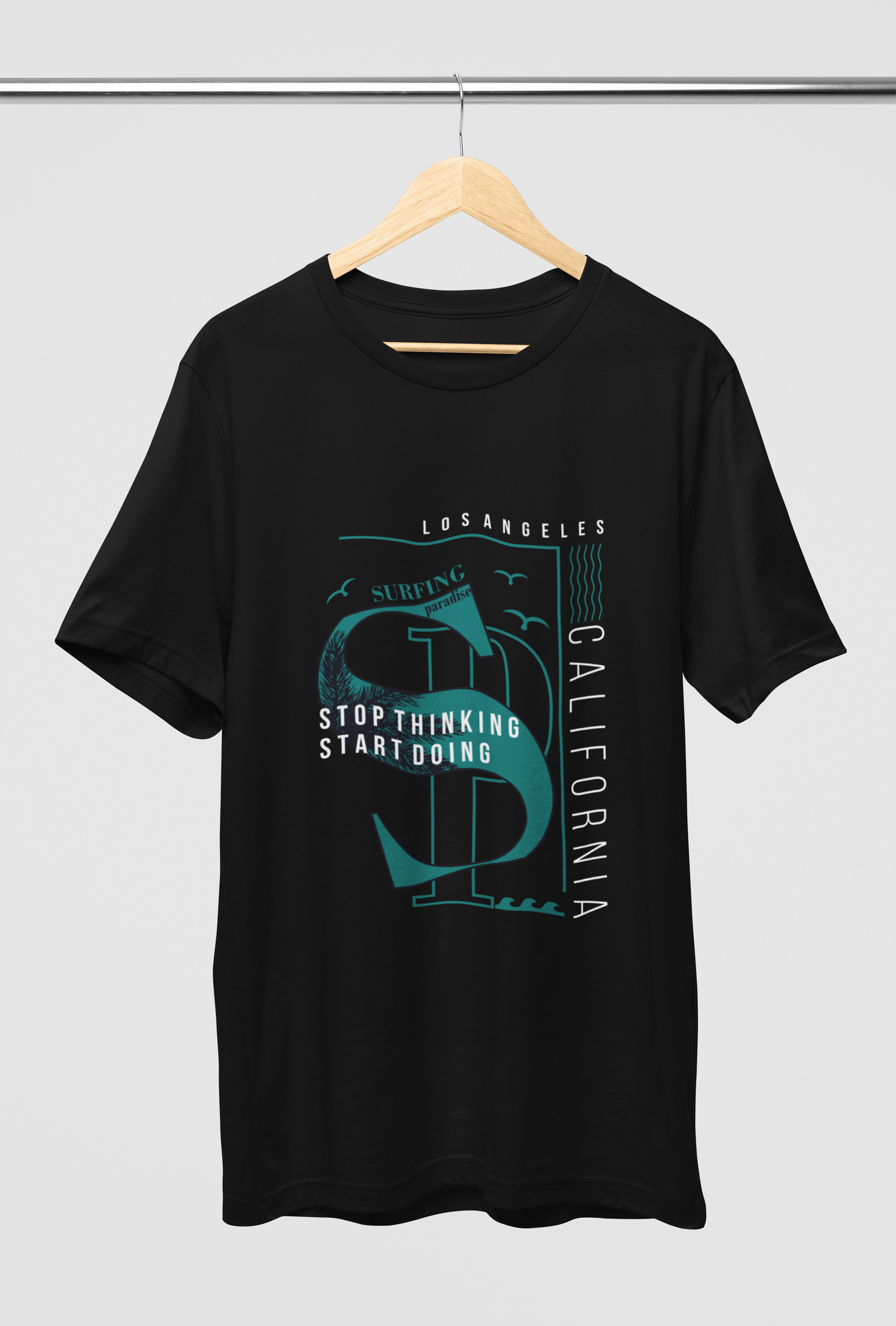 Stay effortlessly cool in the TUY 'California' Regular Fit Black T-shirt by Urbaxo, inspired by street style and made for everyday comfort