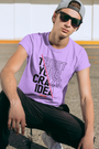 Front view of the TUY Crazy Idea lavender T-shirt by Urbaxo, featuring a fun graphic and regular fit for all-day comfort and style
