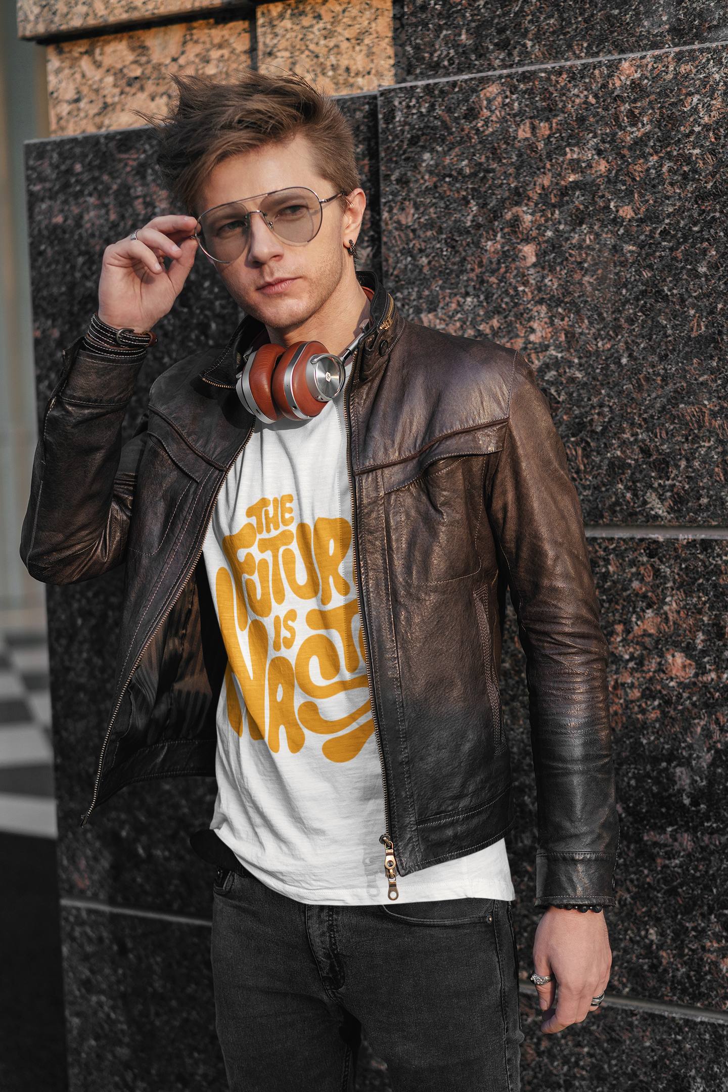 Street-ready white TUY tee with a powerful ‘Future Is Nasty’ slogan, regular fit with bold energy