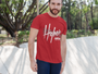 TUY Higher Life tee in bright red, designed with a regular fit and simple graphic, perfect for modern, confident styling
