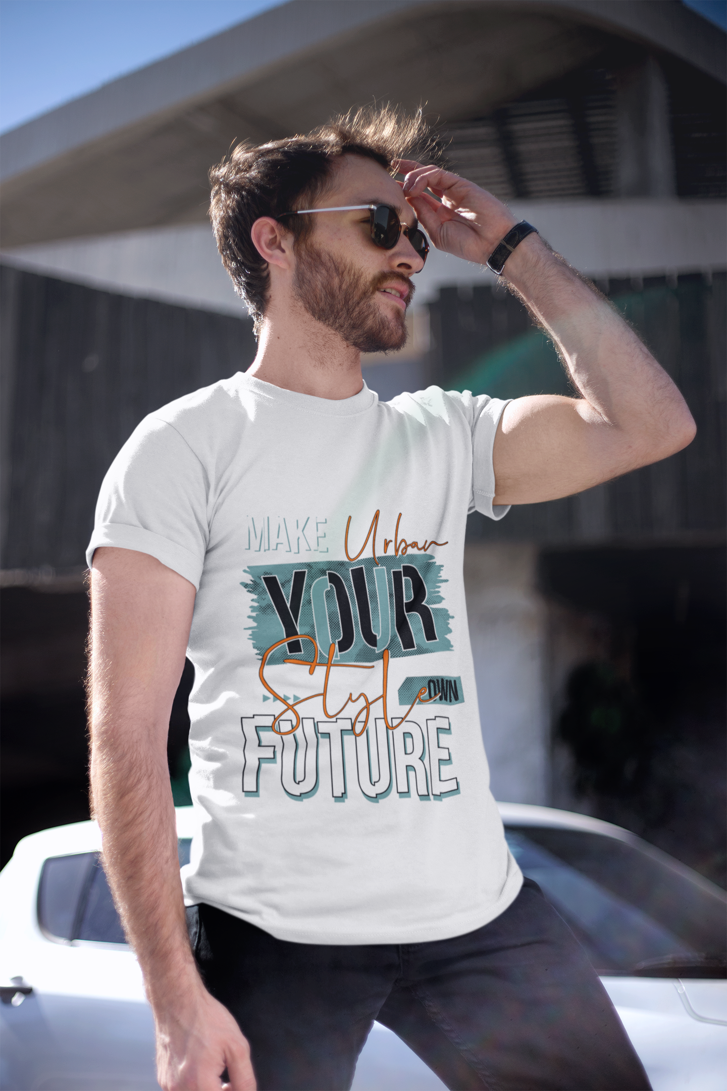 The TUY 'Make Your Own Future' Regular Fit T-shirt in Urbaxo features a sleek, empowering slogan, ideal for anyone looking to combine style with motivation