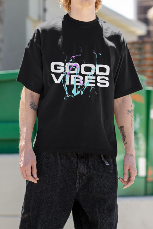 The perfect blend of comfort and style, Urbaxo’s Good Vibes oversized T-shirt is perfect for casual streetwear, featuring a vibrant "Good Vibes" slogan