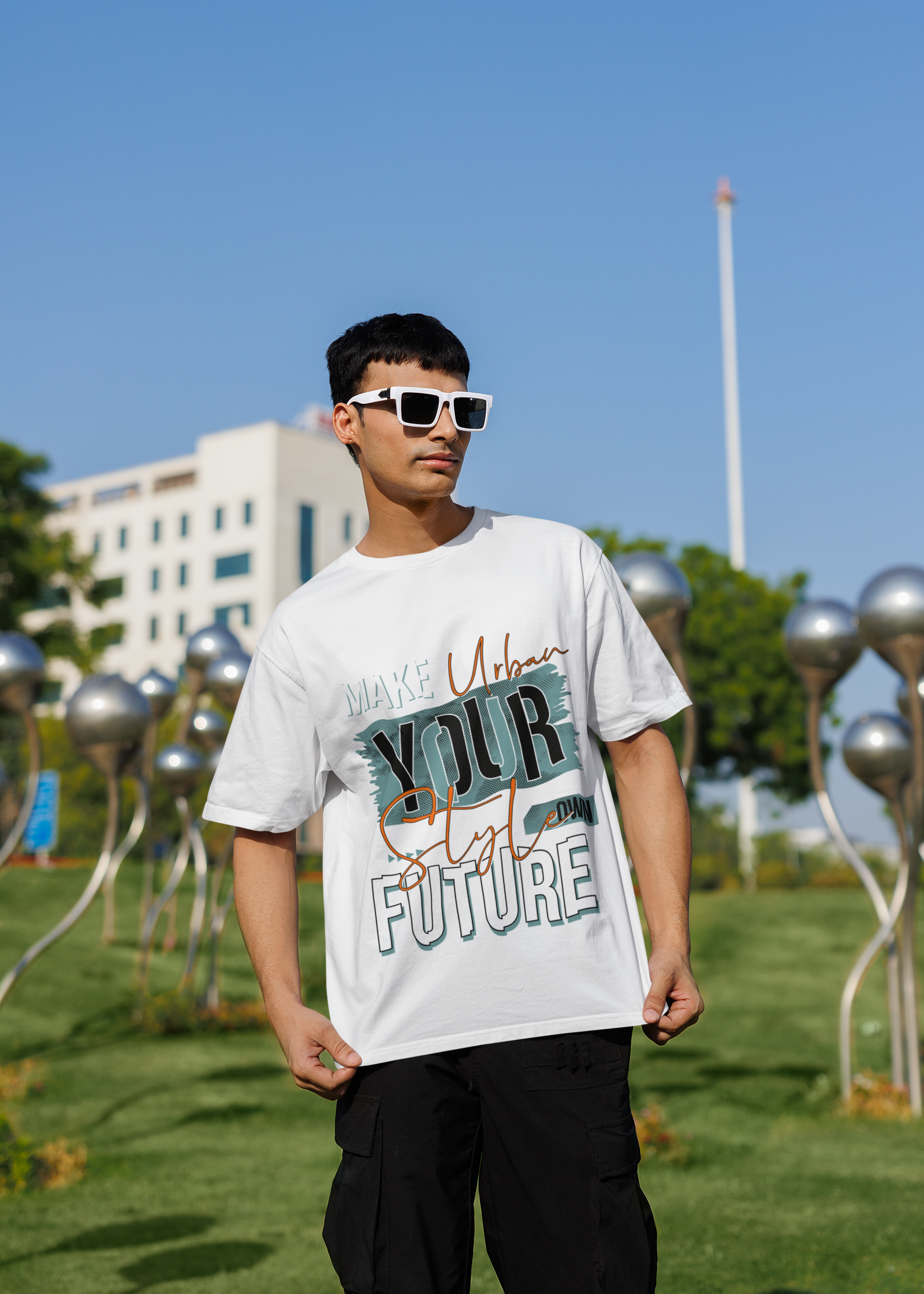 Urbaxo relaxed fit oversized tee with Make Your Own Future quote