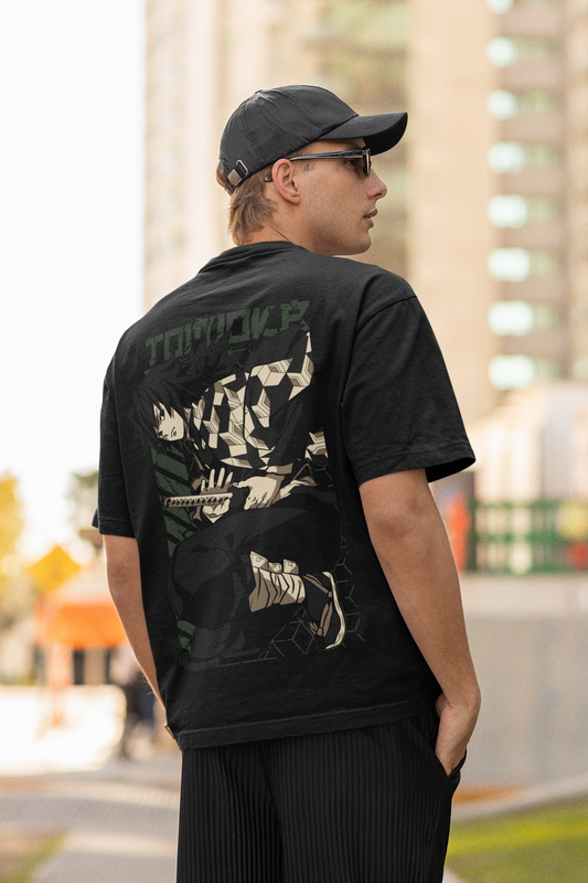 Show off your warrior spirit with this oversized T-shirt by Urbaxo, featuring a detailed warrior design across the front and back. Perfect for bold fashion lover