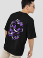 Trendy oversized T-shirt by Urbaxo with a unique monster graphic across the front and back, perfect for creating a standout streetwear look
